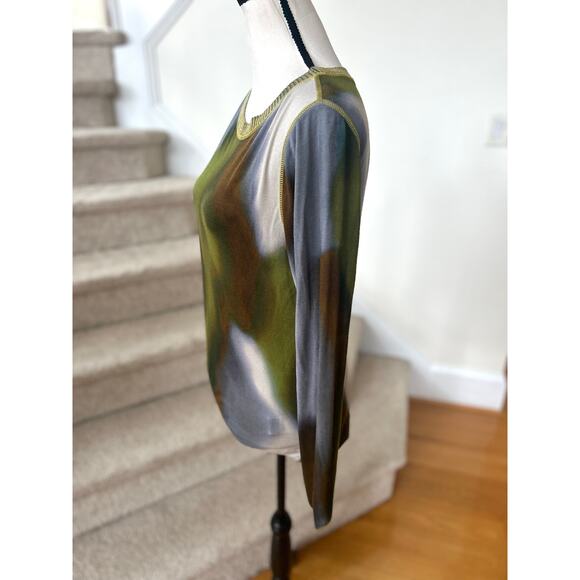 Cap Juluca Olive Green Brown Blue Watercolor Indie Grunge Fairy Punk Sweater - Picture 3 of 7